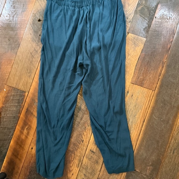 Clermont Overlay Jumpsuit M Harbor Blue Rayon Peekaboo Back - Picture 10 of 10